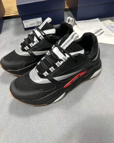 B22 Black Reflective Chunky Men's Sneakers