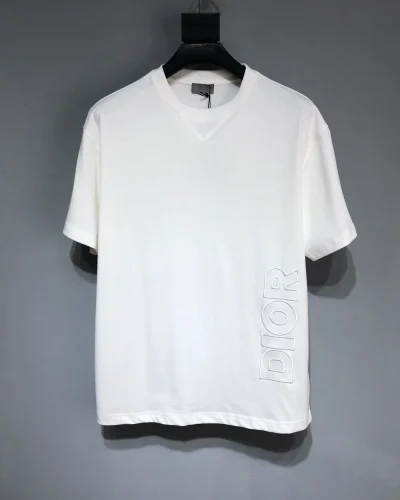 White BACCA Logo Crew Neck T-Shirt with Black Hem for Men