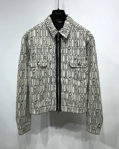 Black & White Logo Bomber Jacket for Men