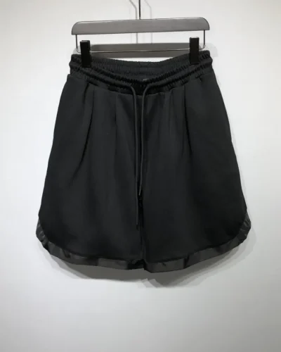 Black Streetwear Shorts with Contrast Trim & Patch Pocket