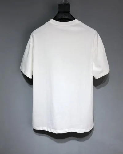White BACCA Logo Crew Neck T-Shirt with Black Hem for Men