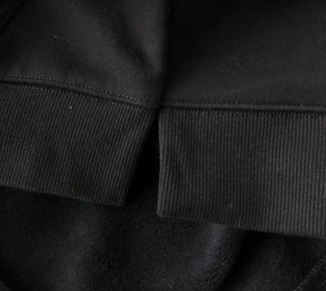 Black Full-Zip Cotton Fleece Hoodie