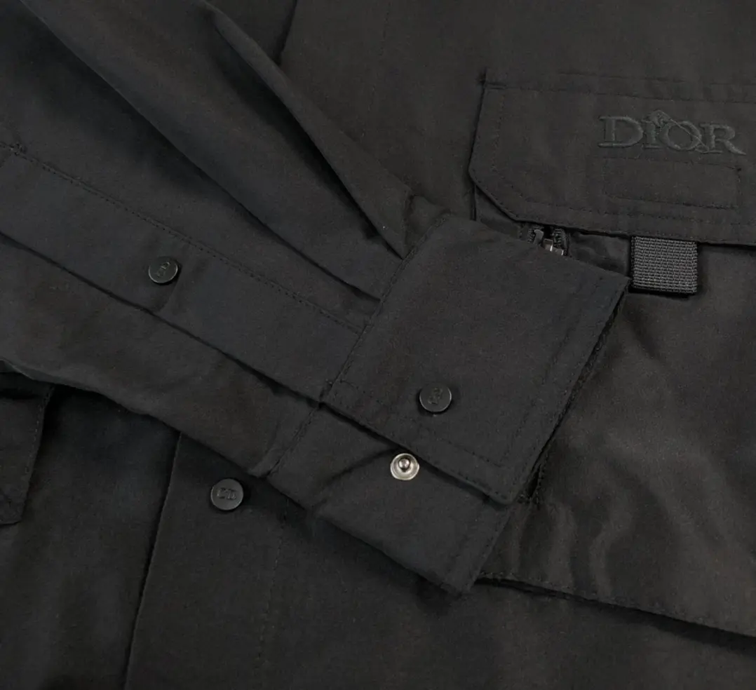 Black Short-Sleeve Work Shirt – Cotton Poplin with Chest Pockets